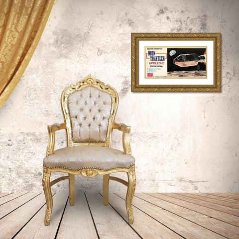 Moon Traveler Apollo-Z Gold Ornate Wood Framed Art Print with Double Matting by Retrorocket