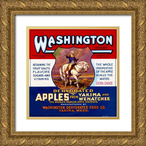 Washington Brand Dehydrated Apples Gold Ornate Wood Framed Art Print with Double Matting by Retrolabel