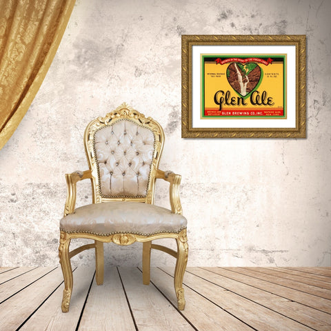 Glen Ale Gold Ornate Wood Framed Art Print with Double Matting by Retrolabel