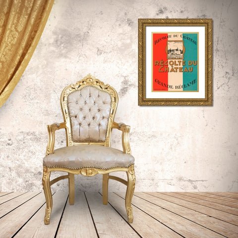 Recolte du Chateau Gold Ornate Wood Framed Art Print with Double Matting by Retrolabel