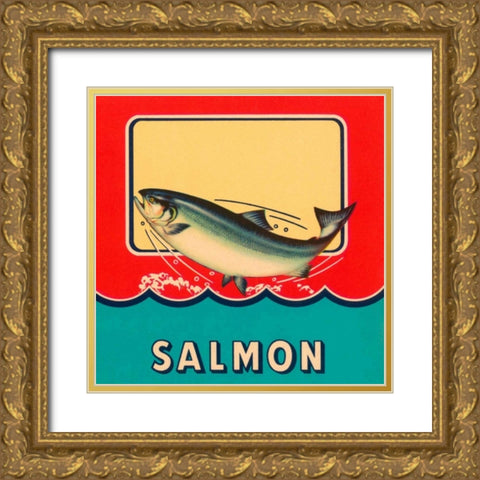 Salmon Gold Ornate Wood Framed Art Print with Double Matting by Retrolabel