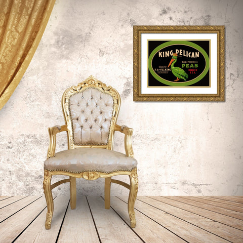 King Pelican California Peas Gold Ornate Wood Framed Art Print with Double Matting by Retrolabel