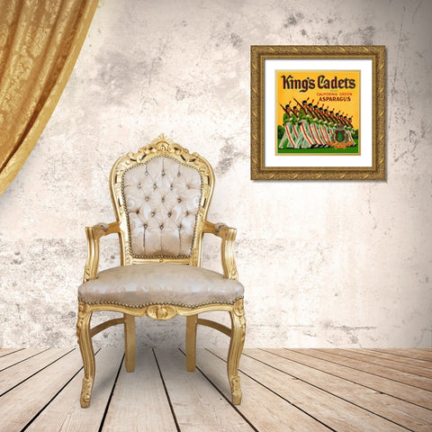 Kings Cadets California Green Asparagus Gold Ornate Wood Framed Art Print with Double Matting by Retrolabel