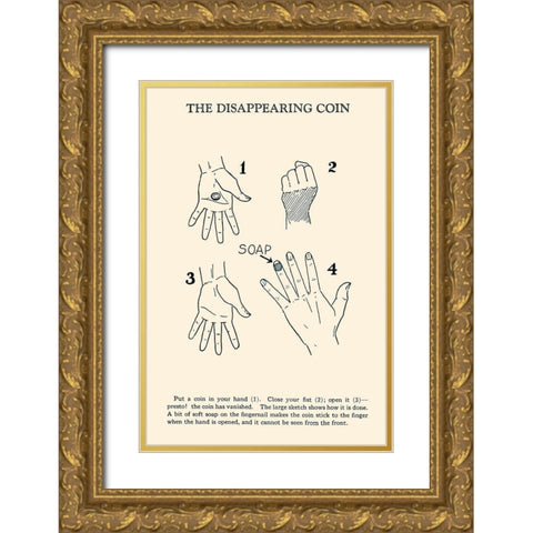 The Disappearing Coin Gold Ornate Wood Framed Art Print with Double Matting by Retromagic