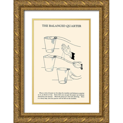 The Balanced Quarter Gold Ornate Wood Framed Art Print with Double Matting by Retromagic