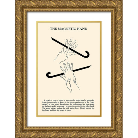 The Magnetic Hand Gold Ornate Wood Framed Art Print with Double Matting by Retromagic