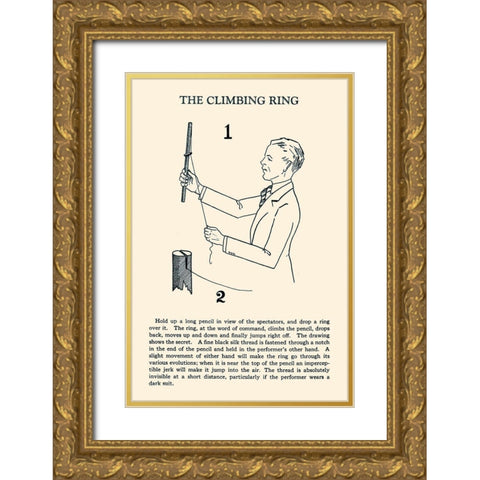 The Climbing Ring Gold Ornate Wood Framed Art Print with Double Matting by Retromagic