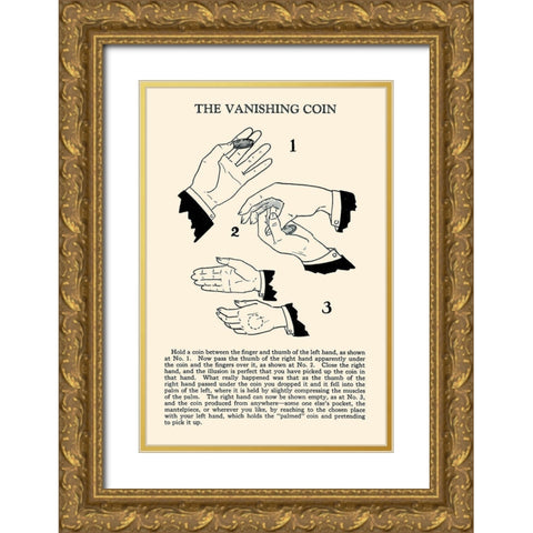 The Vanishing Coin Gold Ornate Wood Framed Art Print with Double Matting by Retromagic