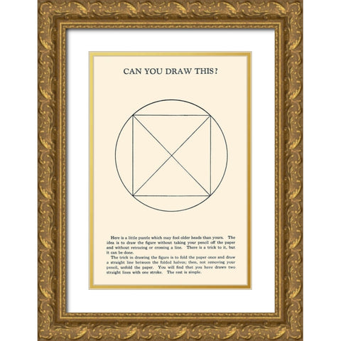 Can You Draw This? Gold Ornate Wood Framed Art Print with Double Matting by Retromagic