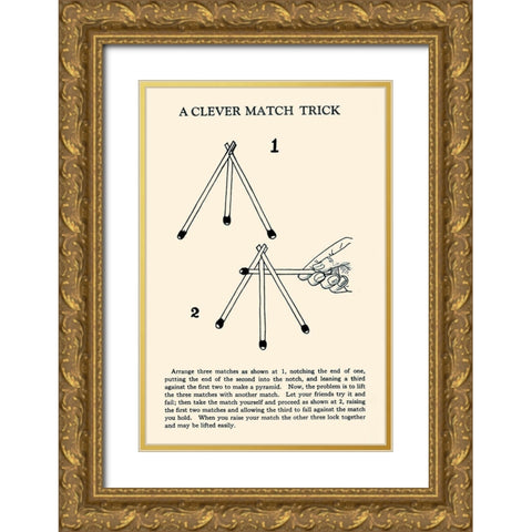 The Obedient Matches Gold Ornate Wood Framed Art Print with Double Matting by Retromagic