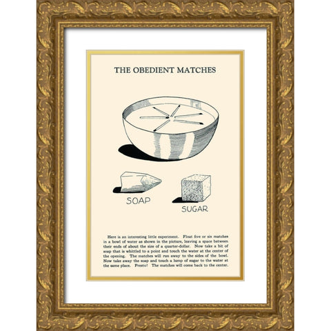 The Obedient Matches Gold Ornate Wood Framed Art Print with Double Matting by Retromagic