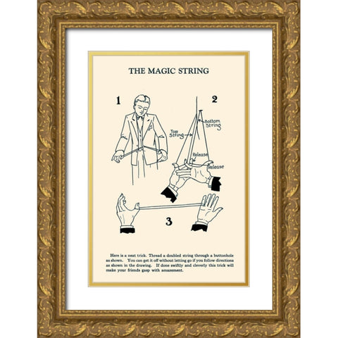 The Magic String Gold Ornate Wood Framed Art Print with Double Matting by Retromagic