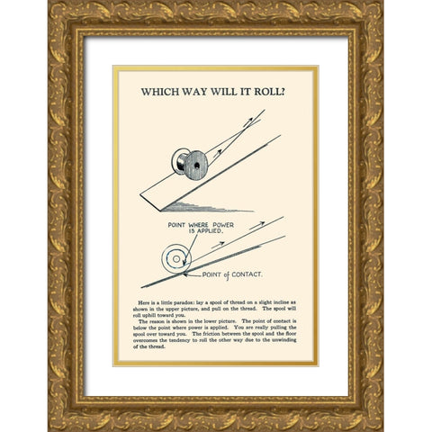 Which Way Will It Roll Gold Ornate Wood Framed Art Print with Double Matting by Retromagic