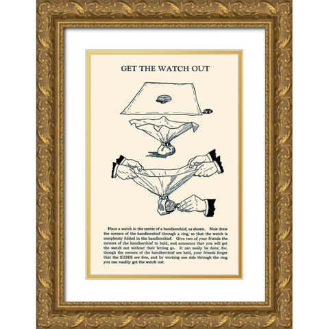 Get the Watch Out Gold Ornate Wood Framed Art Print with Double Matting by Retromagic