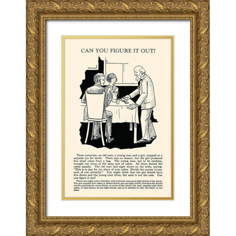 Can You Figure it Out Gold Ornate Wood Framed Art Print with Double Matting by Retromagic