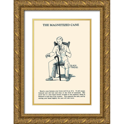 The Magnetized Cane Gold Ornate Wood Framed Art Print with Double Matting by Retromagic
