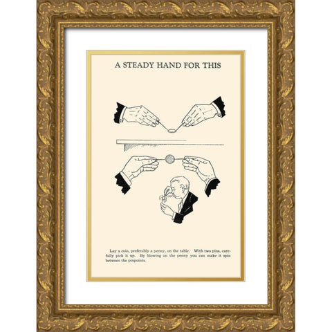 A Steady Hand for This Gold Ornate Wood Framed Art Print with Double Matting by Retromagic
