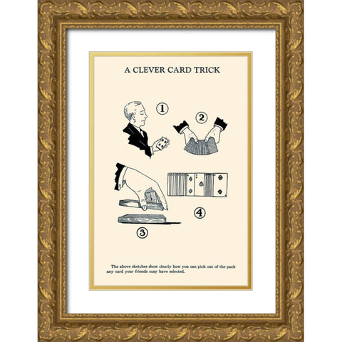 A Clever Card Trick Gold Ornate Wood Framed Art Print with Double Matting by Retromagic