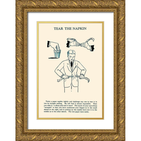 Tear the Napkin Gold Ornate Wood Framed Art Print with Double Matting by Retromagic