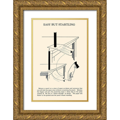 Easy But Startling Gold Ornate Wood Framed Art Print with Double Matting by Retromagic