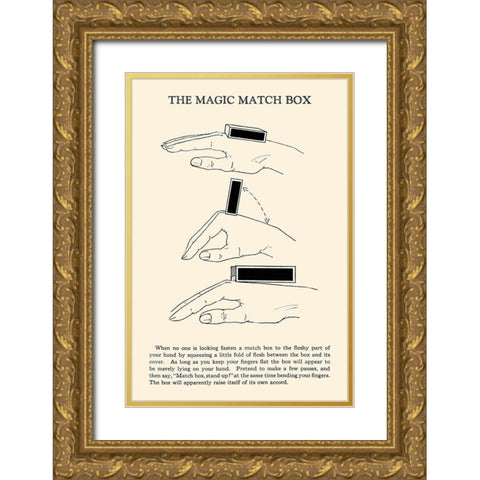 The Magic Match Box Gold Ornate Wood Framed Art Print with Double Matting by Retromagic