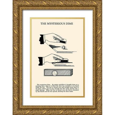 The Mysterious Dime Gold Ornate Wood Framed Art Print with Double Matting by Retromagic