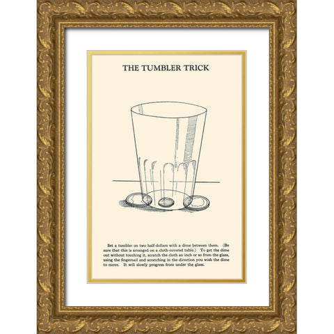 The Tumbler Trick Gold Ornate Wood Framed Art Print with Double Matting by Retromagic