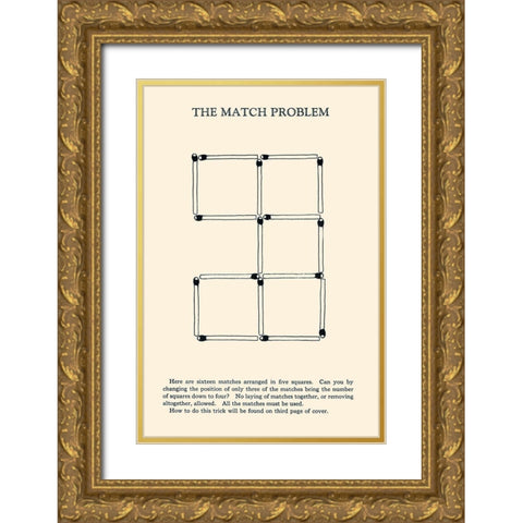 The Match Problem Gold Ornate Wood Framed Art Print with Double Matting by Retromagic