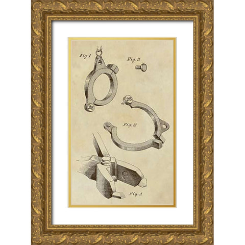 Unknown Use Numbered Collar Gold Ornate Wood Framed Art Print with Double Matting by Inventions