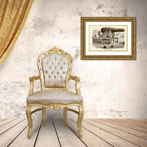 Rodmans Mammoth Cannon Gold Ornate Wood Framed Art Print with Double Matting by Inventions