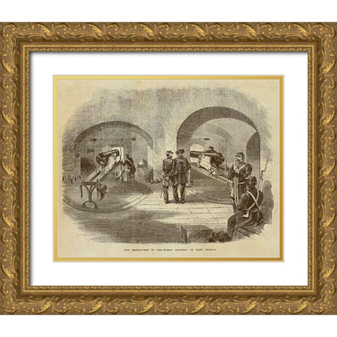 Two Embrasures in the Flank Battery of Fort Pickens Gold Ornate Wood Framed Art Print with Double Matting by Inventions