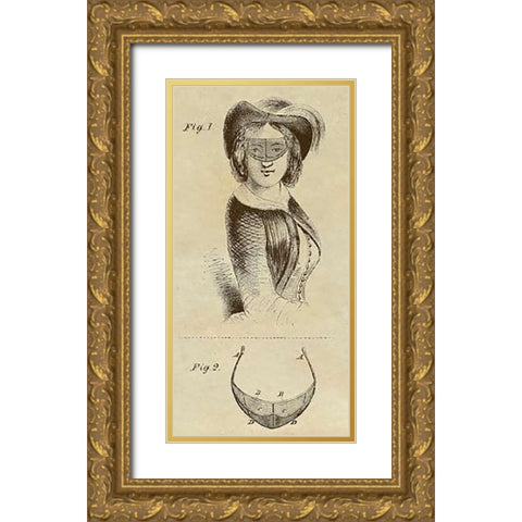 Victorian Sun Shade Gold Ornate Wood Framed Art Print with Double Matting by Inventions