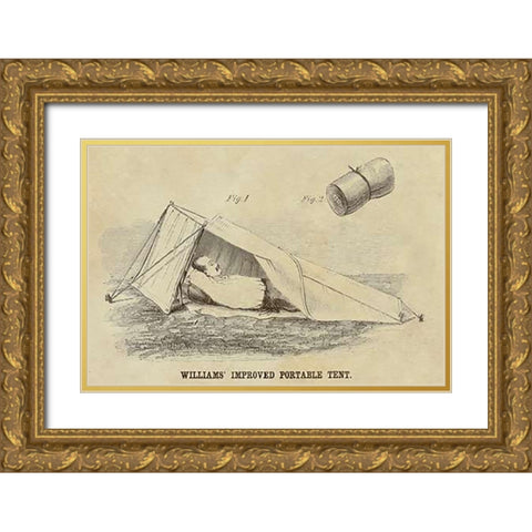 Williams Improved Portable Tent Gold Ornate Wood Framed Art Print with Double Matting by Inventions