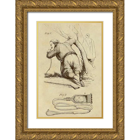 Portable Hookah Gold Ornate Wood Framed Art Print with Double Matting by Inventions