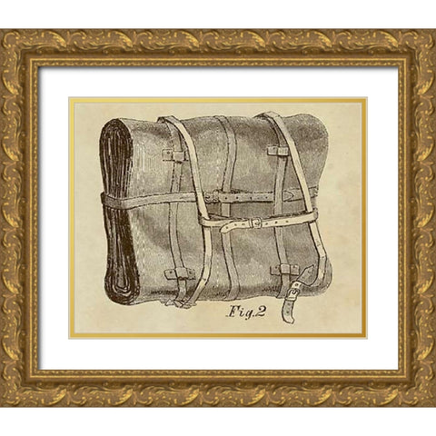 Knapsack Backpack Gold Ornate Wood Framed Art Print with Double Matting by Inventions