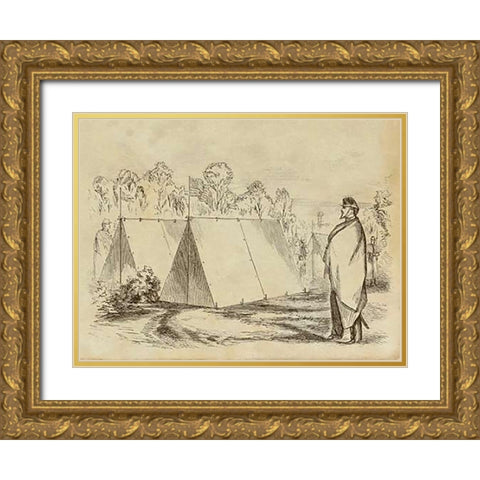 Guard Duty Gold Ornate Wood Framed Art Print with Double Matting by Inventions