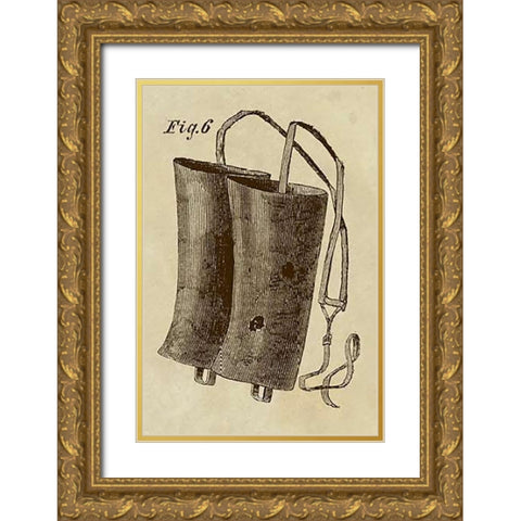 Shin Guards Gold Ornate Wood Framed Art Print with Double Matting by Inventions