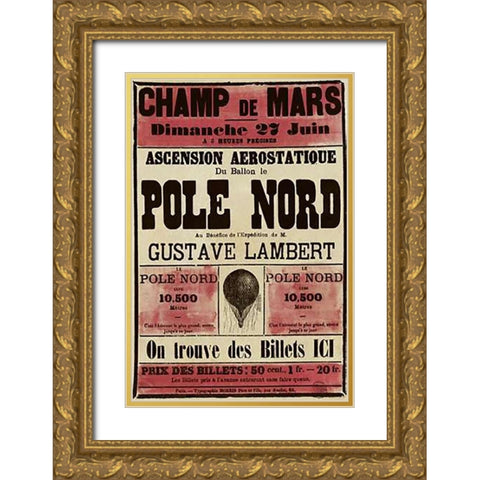 Pole Nord Gold Ornate Wood Framed Art Print with Double Matting by Inventions