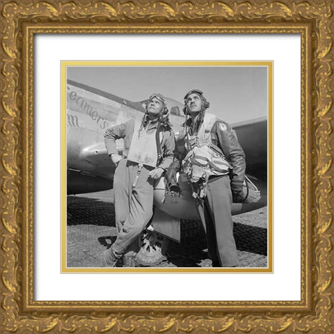 Benjamin O. Davis Gold Ornate Wood Framed Art Print with Double Matting by Inventions