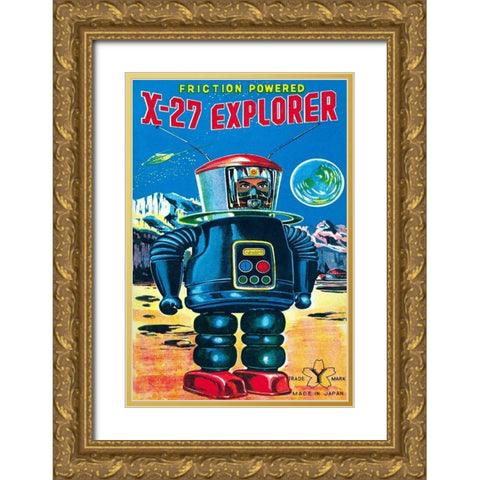X-27 Explorer Gold Ornate Wood Framed Art Print with Double Matting by Retrobot