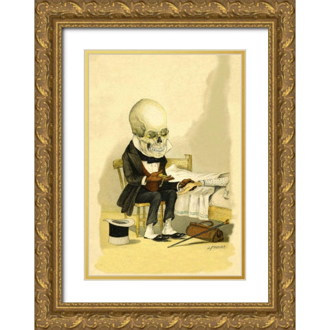 Death Feels a Pulse Gold Ornate Wood Framed Art Print with Double Matting by Frusius