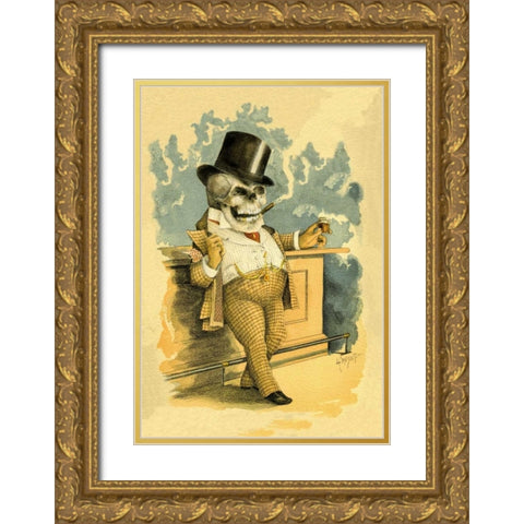 Death at the Bar Gold Ornate Wood Framed Art Print with Double Matting by Frusius