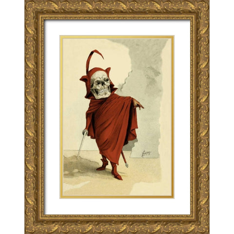 Red Death Gold Ornate Wood Framed Art Print with Double Matting by Frusius