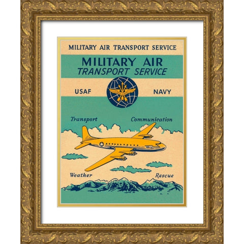 Military Air Transport Service Gold Ornate Wood Framed Art Print with Double Matting by Retrotravel