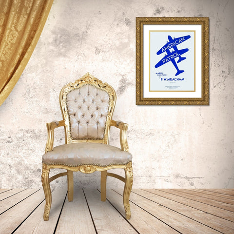 American Patrol Gold Ornate Wood Framed Art Print with Double Matting by Retrotravel