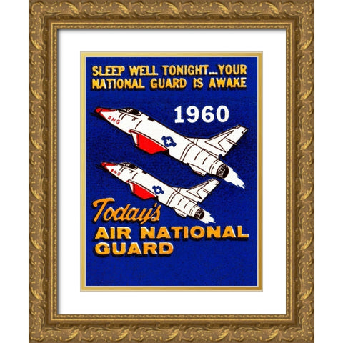 Todays Air National Guard Gold Ornate Wood Framed Art Print with Double Matting by Retrotravel