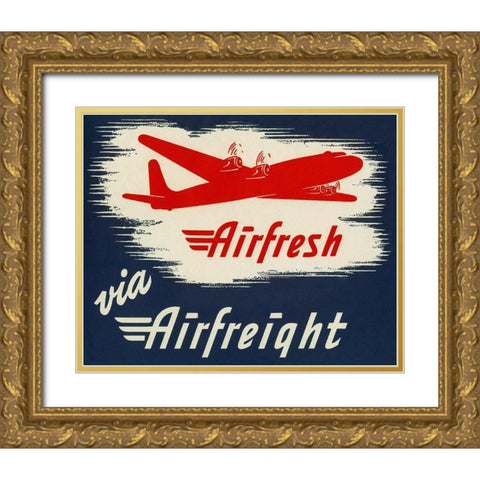 Airfresh via Airfreight Gold Ornate Wood Framed Art Print with Double Matting by Retrotravel
