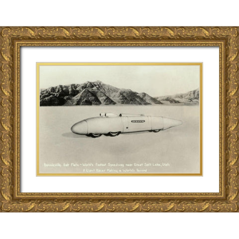 Bonnieville Salt Flats Gold Ornate Wood Framed Art Print with Double Matting by Retrotravel
