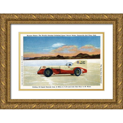 Mormon Meteor; The Days Run Complete Gold Ornate Wood Framed Art Print with Double Matting by Retrotravel