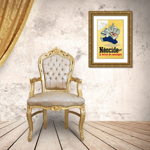 Neocide DDT - La Terreur des Moustiques Gold Ornate Wood Framed Art Print with Double Matting by Vintage Elephant